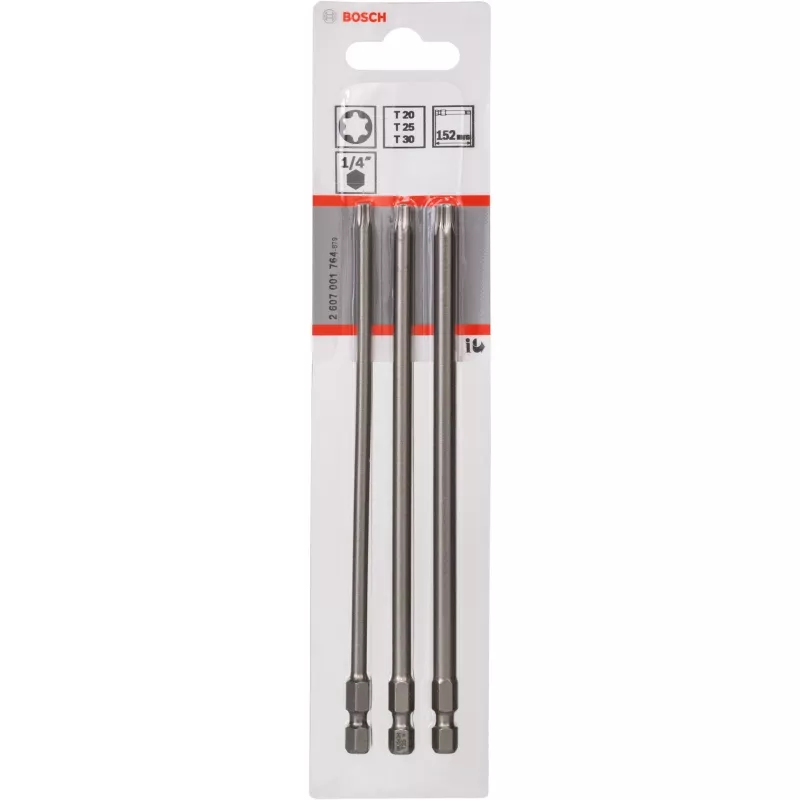 Ponta de aparafusar extra dura para aço inoxidável, madeira macia 3 unidades Torx T20, T25, T30 sextavado interior