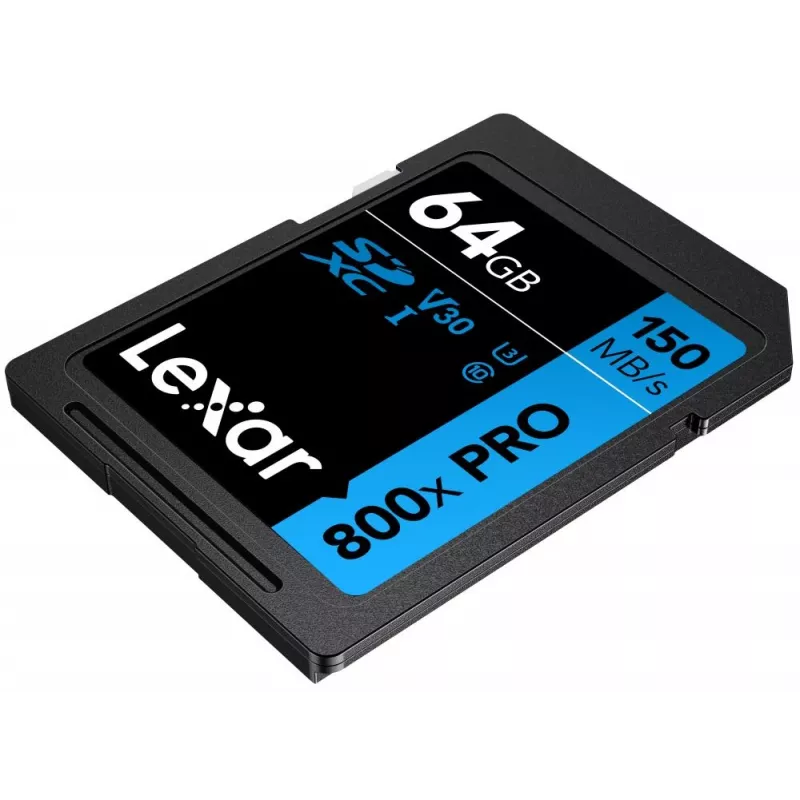 Memória flash SDXC Lexar 64 GB UHS-I 800xPRO — Classe 10, U3, V30, 150 MB/s