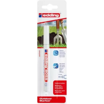 Marcador permanente Edding 8055 ponta fina branco vermelho