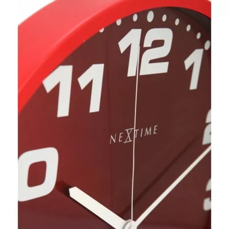 NeXtime Relógio 3053ro Dash Red, Ø35 cm, parede, vermelho/prateado