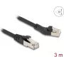 Cabo de rede DeLOCK RJ45 Cat.8.1 45° angular esquerda para reto 3 m preto