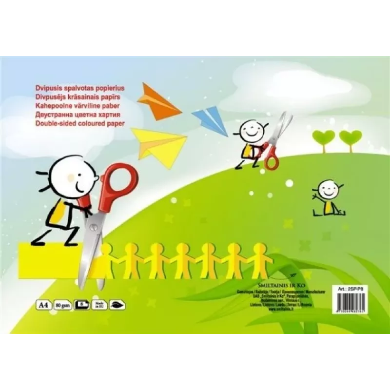 Papel SMLT color, A4, 80 g, frente e verso, colado, 8 folhas