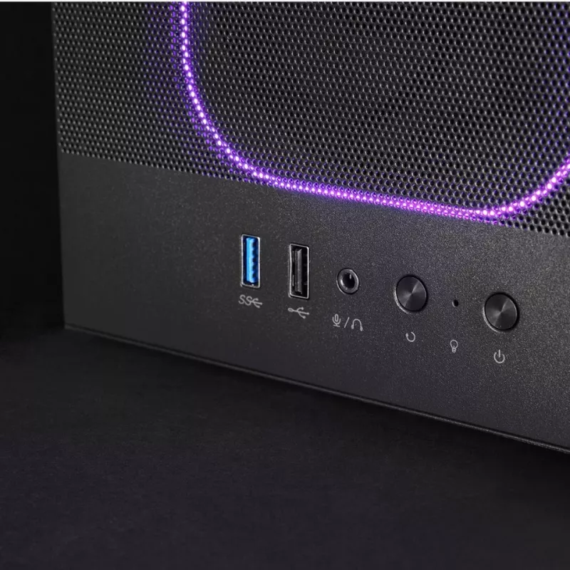 Caixa para PC TACENS MARS MC-NEBULA Midi Tower com vidro temperado, quatro ventoinhas aRGB de 120 mm, suporta ATX, GPU até 30,2 cm