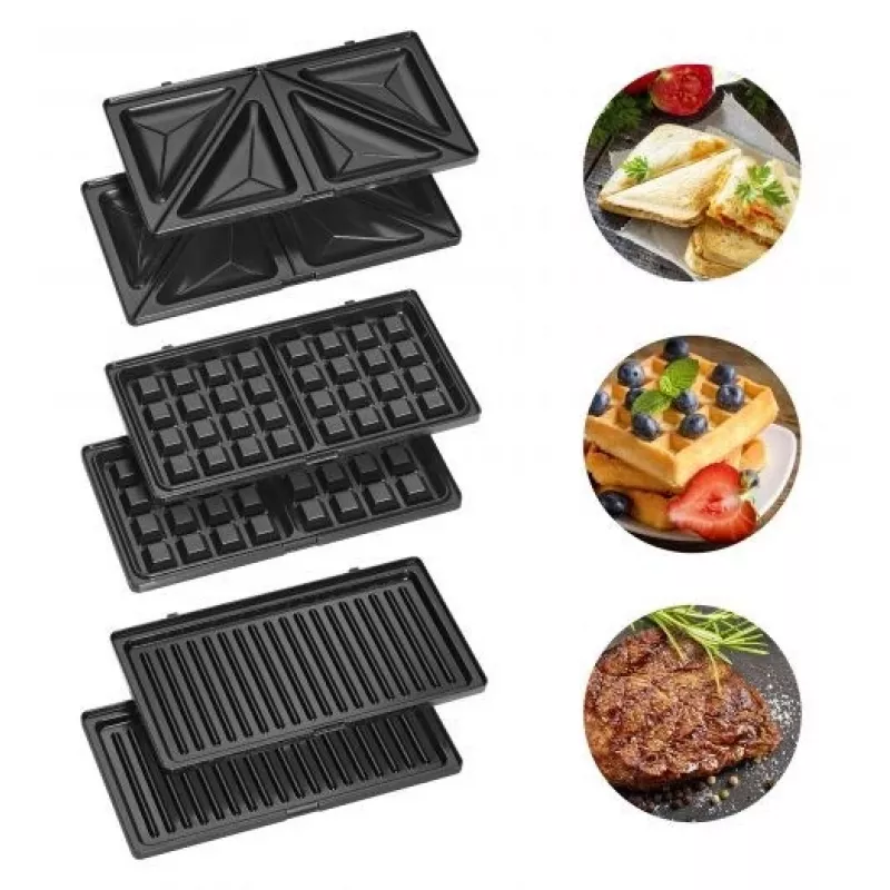 Clatronic ST/WA 3670 Máquina de sandes 800 W preto, aço inoxidável