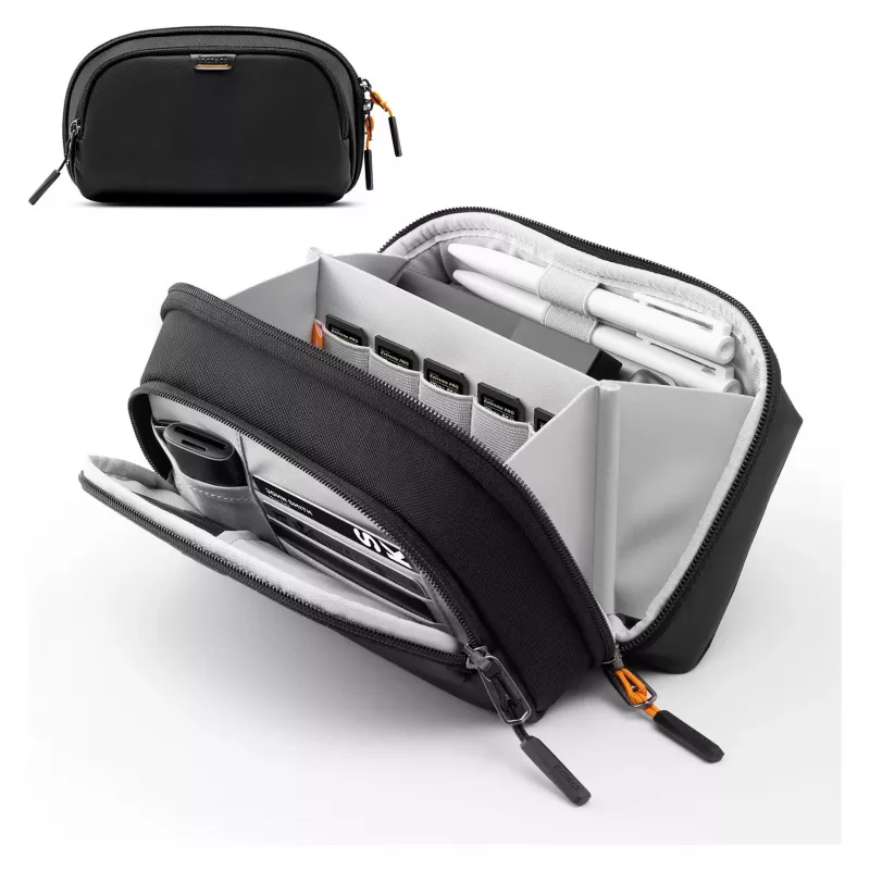 Bolsa para cabos Inateck AB03011 preto — bolsa organizadora 23,5×14×9,5 cm