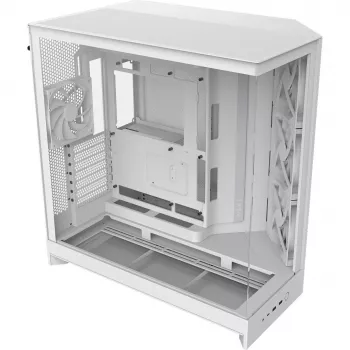 Caixa de PC NZXT H9 Flow Midi Tower branca – ATX/EATX/Micro ATX/Mini-ITX, 3x140mm à frente, 1x120mm atrás, 2x3,5 polegadas e 6x2,5 polegadas baías, vidro temperado