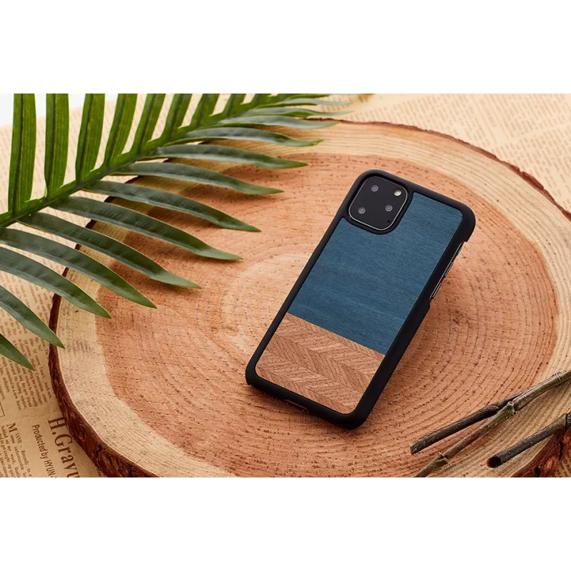 Capa para telemóvel man and wood para iPhone 11 Pro Max — capa de proteção denim preta