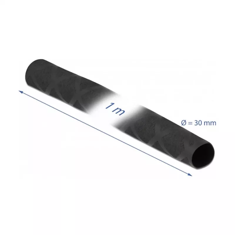 Tubo termorretrátil DeLOCK 19596 padrão X antiderrapante 1 m x 30 mm preto