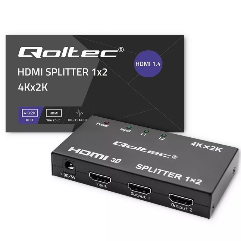 Splitter HDMI ativo 2 x HDMI 4Kx2K, 3,4 Gbit/s