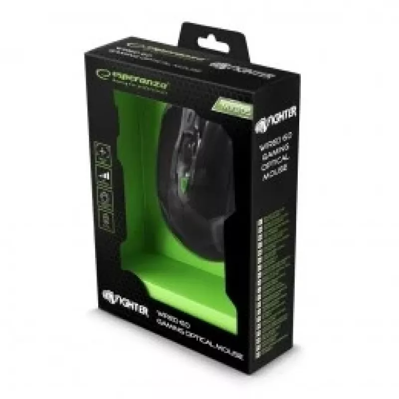 Rato Esperanza MX205 Fighter gaming para destros USB Type-A ótico 2400 DPI