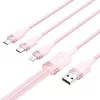 Cabo USB 2.0 A para 3-em-1 3A Vention CTPPG 1,5 m rosa