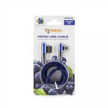 Sbox USB->Micro USB 90 M/M 1.5m USB-MICRO-90BL blueberry azul