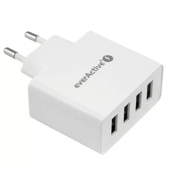 everActive carregador de telefone SC400 com 4x portas USB, saída total 5A, branco