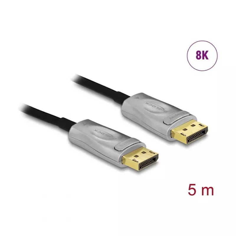 Cabo ótico ativo DisplayPort 1.4 DELOCK 85879 — 8K, 5 m