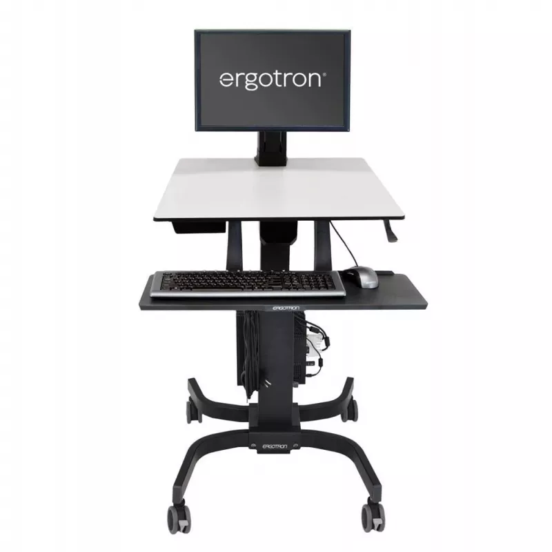 Ergotron WorkFit-C - Single LD, estação de trabalho sentado/em pé - carrinho multimédia - preto - cinzento - 7,3 kg - 61 cm (24 inch) - 75 x 75, 100 x 100 mm - 360°