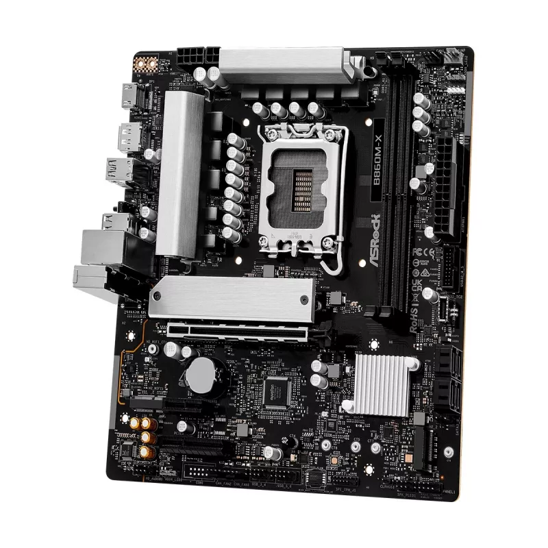 ASRock B860M-X placa-mãe, Intel B860, LGA 1851, micro ATX, DDR5