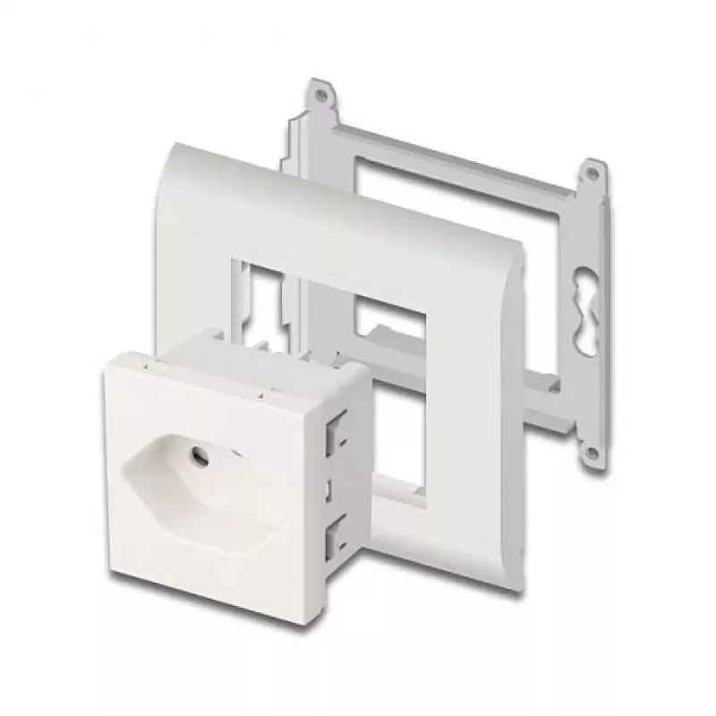 Tomada com terra DELOCK Easy 45 T13 Suíça 45×45 mm, 250 V / 10 A, branco