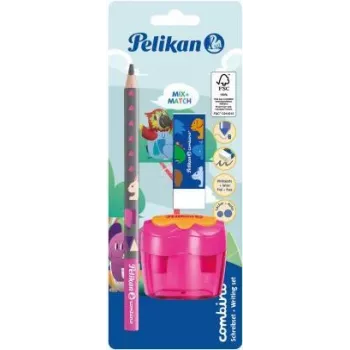Pelikan Conjunto de lápis de aprendizagem Combino BS, borracha, afia-lápis, rosa (821612)