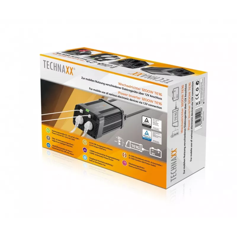 Transformador de tensão Technaxx TE16 1200W