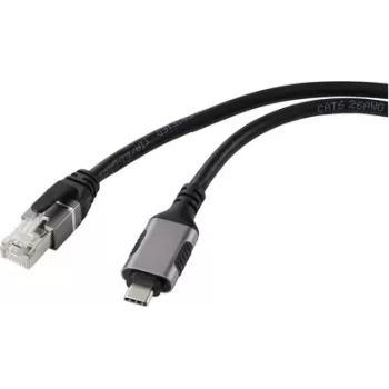 Renkforce Cabo adaptador USB, rede [1x ficha USB-C® - 1x ficha RJ45] 5,00 m fichas de alumínio (RF-6055782)