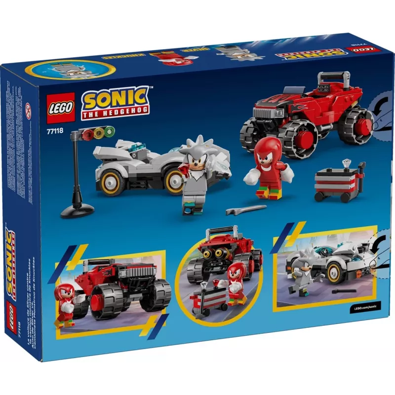 LEGO SONIC THE HEDGEHOG 77118 O Carro do Silver contra o Monster Truck do Knuckles