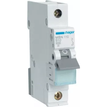 Disjuntor Hager MBN110 1P, 10 A, 50–60 Hz