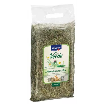 Feno alimentar Vitakraft VitaVerde Prado Alpino 1 kg — feno para roedores para pequenos animais, sabor a erva, sem conservantes
