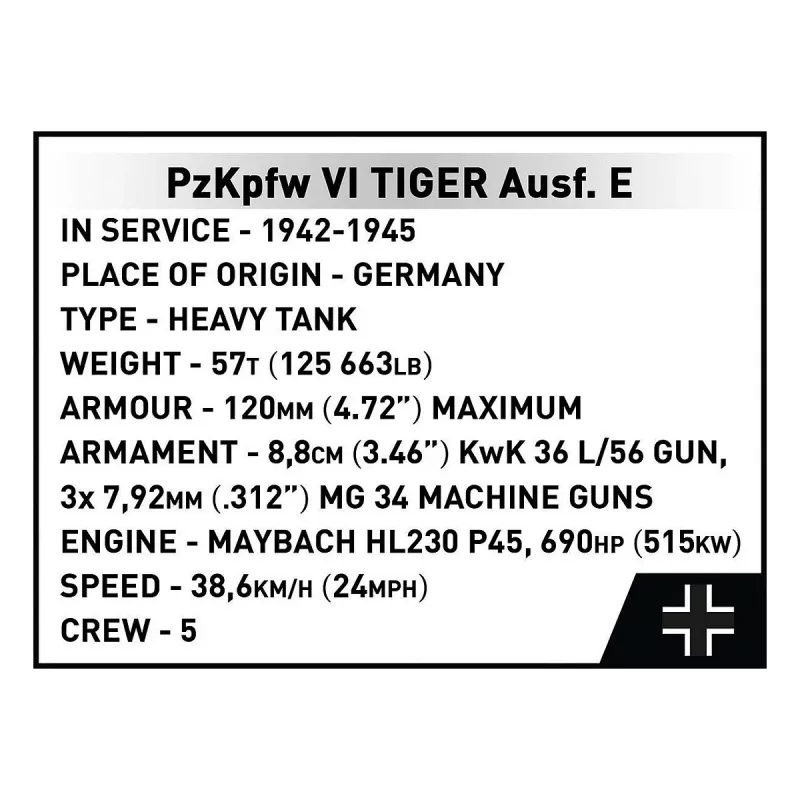 Conjunto de construção Cobi PzKpfw VI Tiger Ausf. E - Executive Edition, 8000 peças, plástico, a partir dos 12 anos