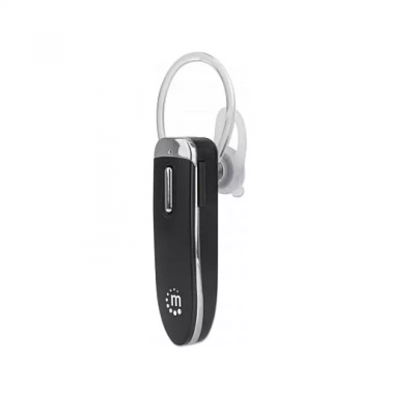 Manhattan Headset Bluetooth de ouvido único, microfone omnidirecional, controlos integrados, preto, 10 horas de utilização, alcance 10 m, cabo de carregamento USB-A incluído, Bluetooth v4.0, 3 anos de garantia