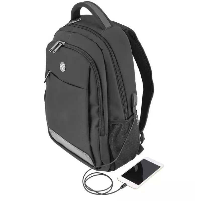 Mochila para portátil Tellur Companion 15,6 polegadas com porta USB, preto