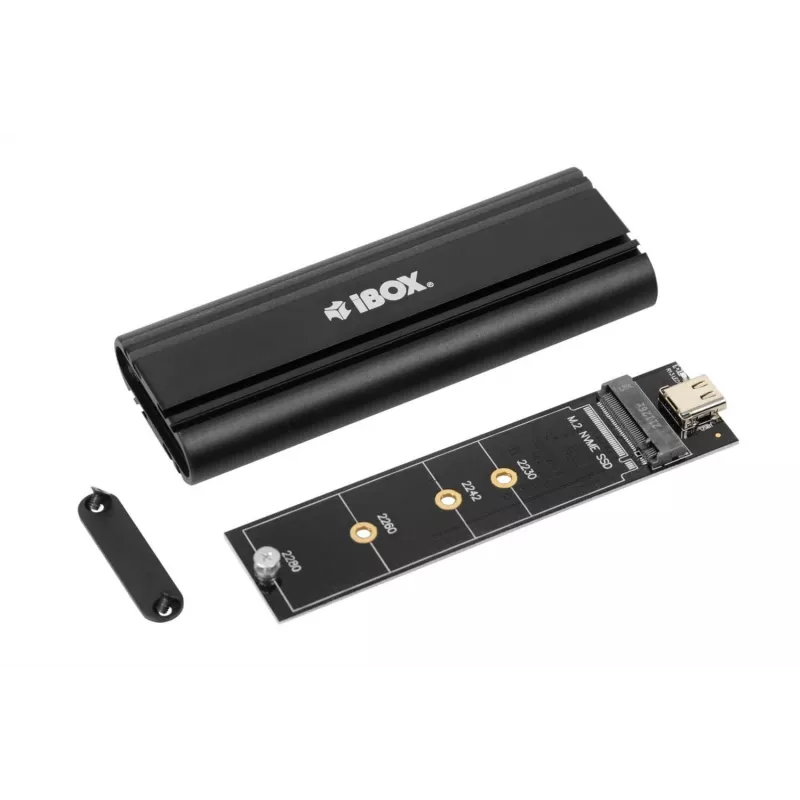 Caixa para SSD IBOX HD-07 para 1x unidade M.2, USB 3.2 Gen 2 (10 Gbit/s), USB-C, preto