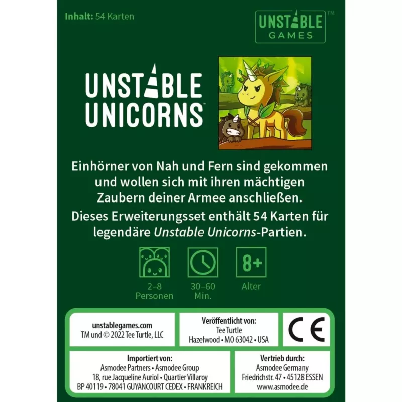 Unstable Unicorns - Legendäre Einhörner, expansão de jogo de cartas