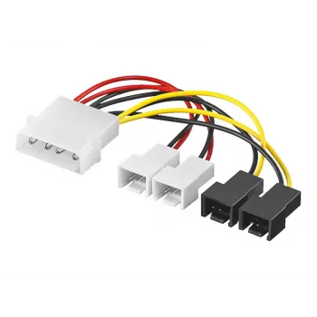Goobay | Cabo/adaptador de alimentação para ventoinha de PC; ficha de 5,25 polegadas para ventoinha 2x 12 V/2x 5 V