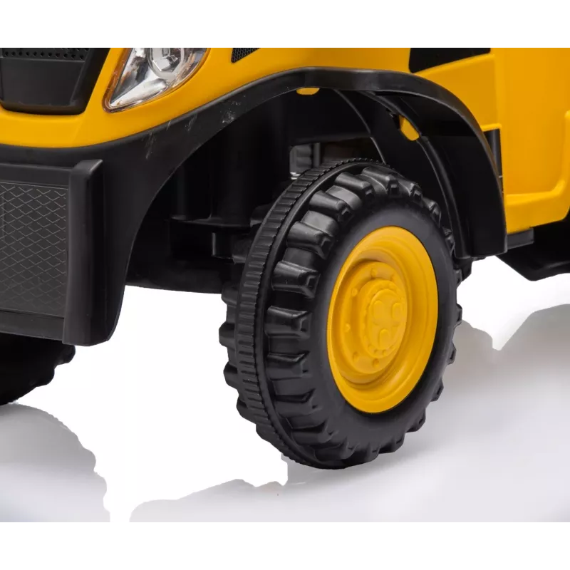 Veículo CAT trator com atrelado amarelo para montar