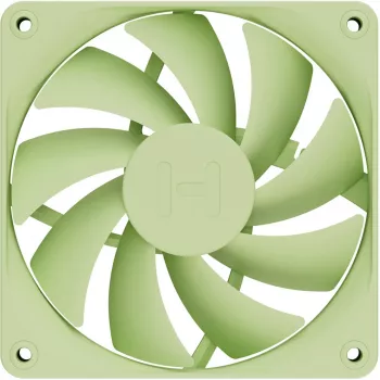 Ventoinha de refrigeração para computador HYTE FA12-MM-4 120 mm, 1500 rpm, 72 m³/h, 1,6 mmH₂O, rolamento fluido dinâmico, verde, pack de 4