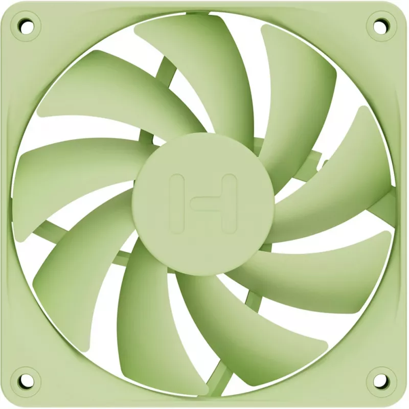 Ventoinha de refrigeração para computador HYTE FA12-MM-4 120 mm, 1500 rpm, 72 m³/h, 1,6 mmH₂O, rolamento fluido dinâmico, verde, pack de 4