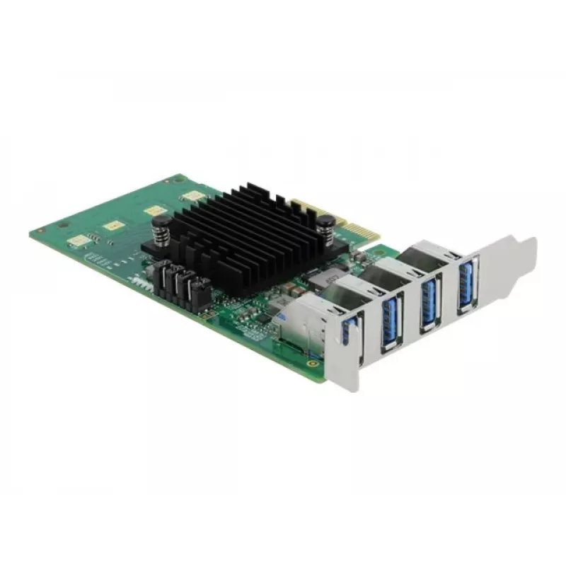 Placa DeLOCK PCI Express x4 para 4 x USB 3.0 externo Quad Channel - formato Low Profile