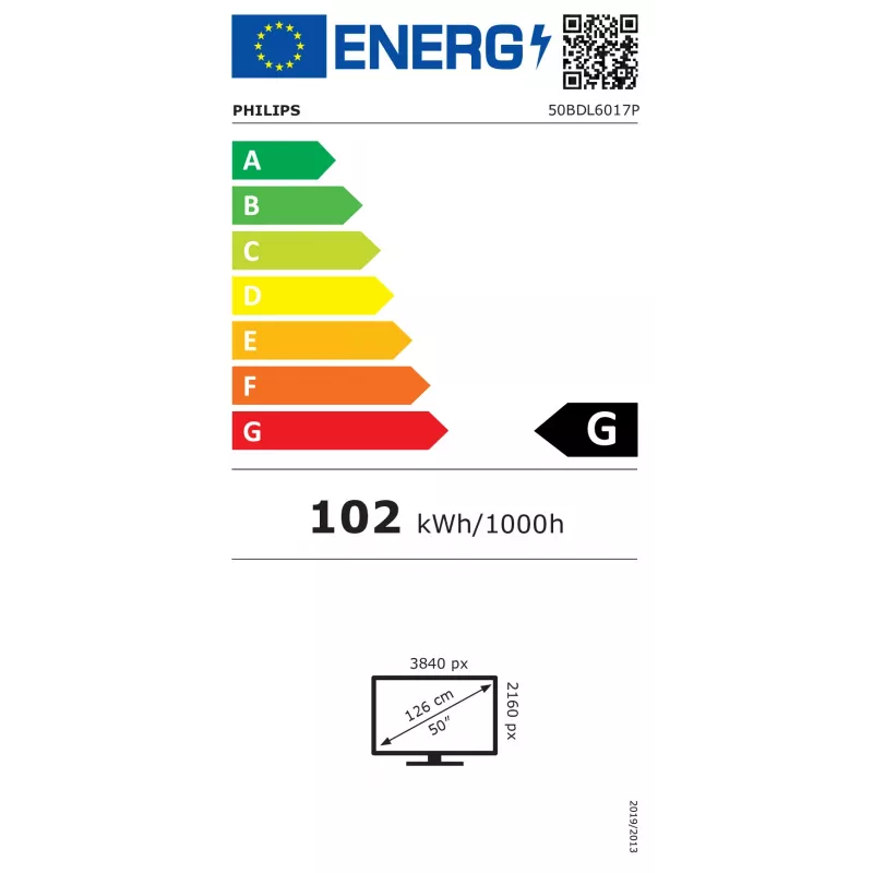 Philips 6000 Series 50BDL6017P ecrã plano de sinalização digital 125,7 cm (49,5 polegadas) LCD 800 cd/m² 4K Ultra HD preto processador integrado Android 14 24/7