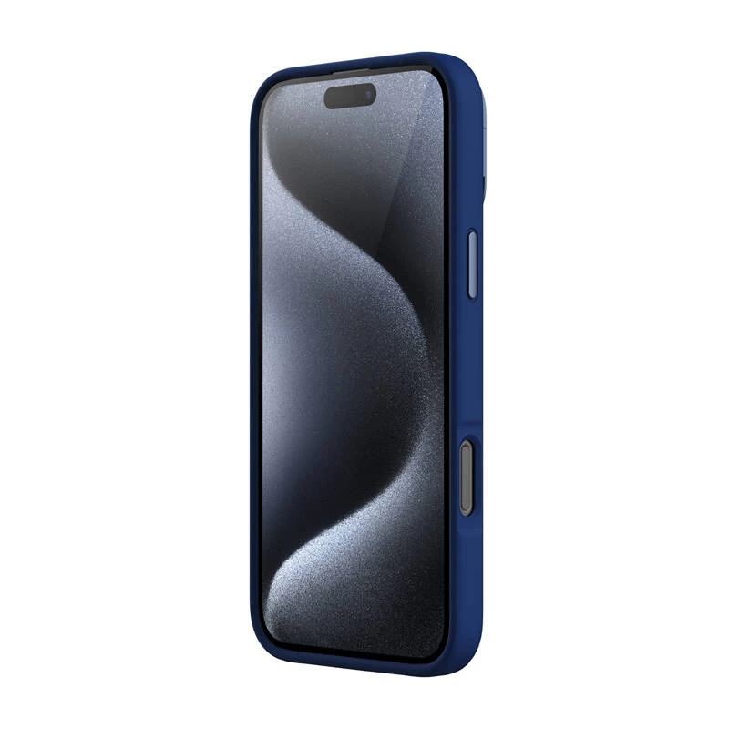 Capa de proteção magnética Nillkin LensWing para Apple iPhone 16 Pro Max — azul, compatível com MagSafe, rebordo elevado da câmara