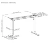 Secretária com ajuste elétrico de altura ergo office ER-400 W — altura máx. 1160 mm, carga máx. 80 kg