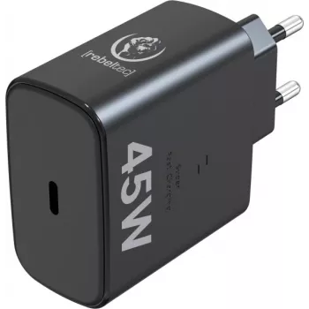 Carregador rápido Rebeltec USB-C RBLAKT00026 45W para portáteis e telefones