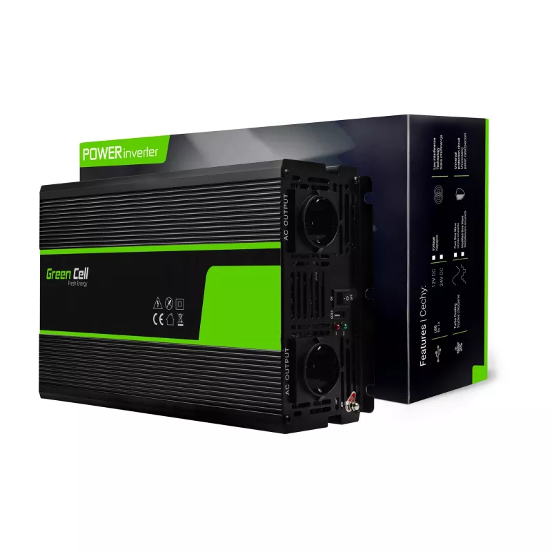 Conversor de tensão Green Cell INV11 para automóvel 2000 W preto