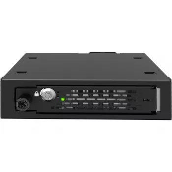 ICY DOCK - ToughArmor EX - MB491V5K-B - Caixa para unidade U.2/U.3 NVMe SSD 2,5 PCIe 5.0 para baía externa de 3,5 com fecho e parafusos de orelhas