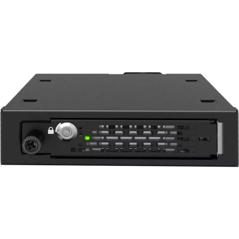 ICY DOCK - ToughArmor EX - MB491V5K-B - Caixa para unidade U.2/U.3 NVMe SSD 2,5 PCIe 5.0 para baía externa de 3,5 com fecho e parafusos de orelhas