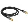 Cabo coaxial RG-6/U DeLOCK 88922 1 m IEC preto