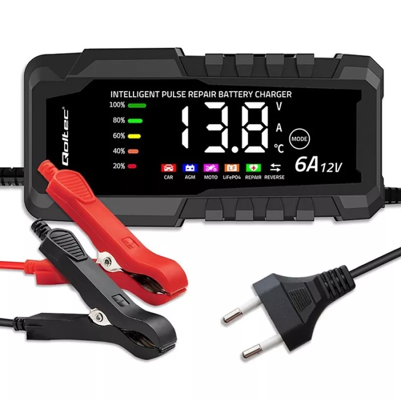 Carregador 12V 6A retificador com função de reparação