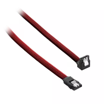 CableMod ModMesh - Cabo SATA - Serial ATA 150/300/600 - SATA (macho) angular para SATA (macho) - 60 cm - vermelho sangue (CM-CAB-RSAT-N60KBR-R)