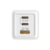 Fonte de alimentação SAVIO LA-07 GaN 65W, USB, QC4.0+, PD 3.0, branca