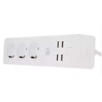 Régua de tomadas inteligente Tellur WiFi com 3 tomadas AC e 4 portas USB (4A)