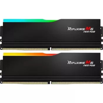 DIMM 32 GB DDR5-6000 (2x 16 GB) Dual-Kit, memória RAM preta, F5-6000J3636F16GX2-RM5NRK, Ripjaws M5 Neo RGB, AMD EXPO